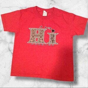 Alstyle Hawaiian "HI‎ Forever" Red Youth T-Shirt XS